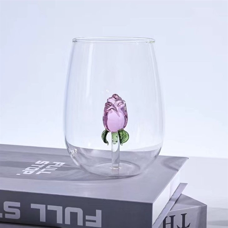 Borosilicate Water Glass WIth Heart Decoration